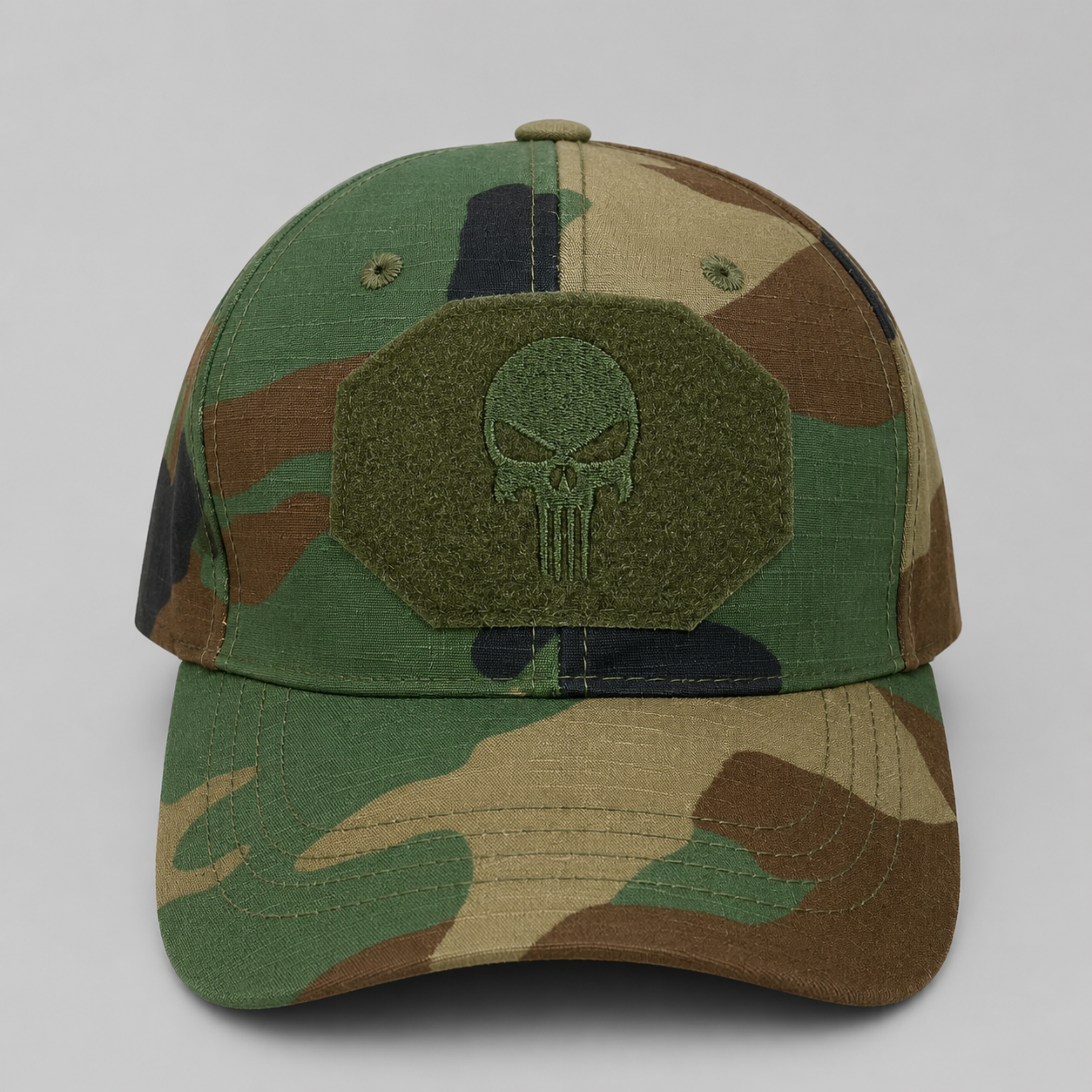 Jockey Táctico Camuflaje Woodland con Velcro | Comandos Tácticos