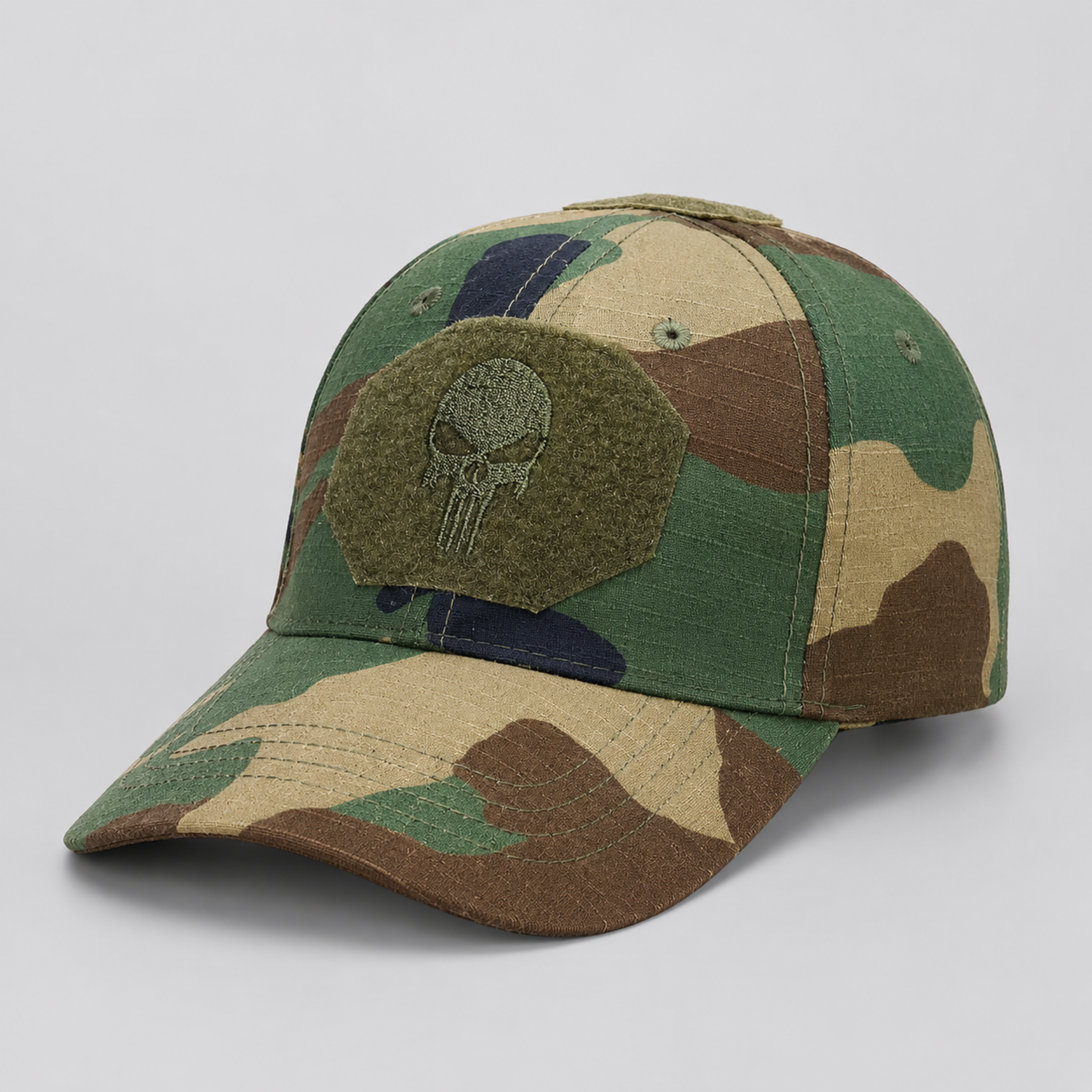 Jockey Táctico Camuflaje Woodland con Velcro | Comandos Tácticos