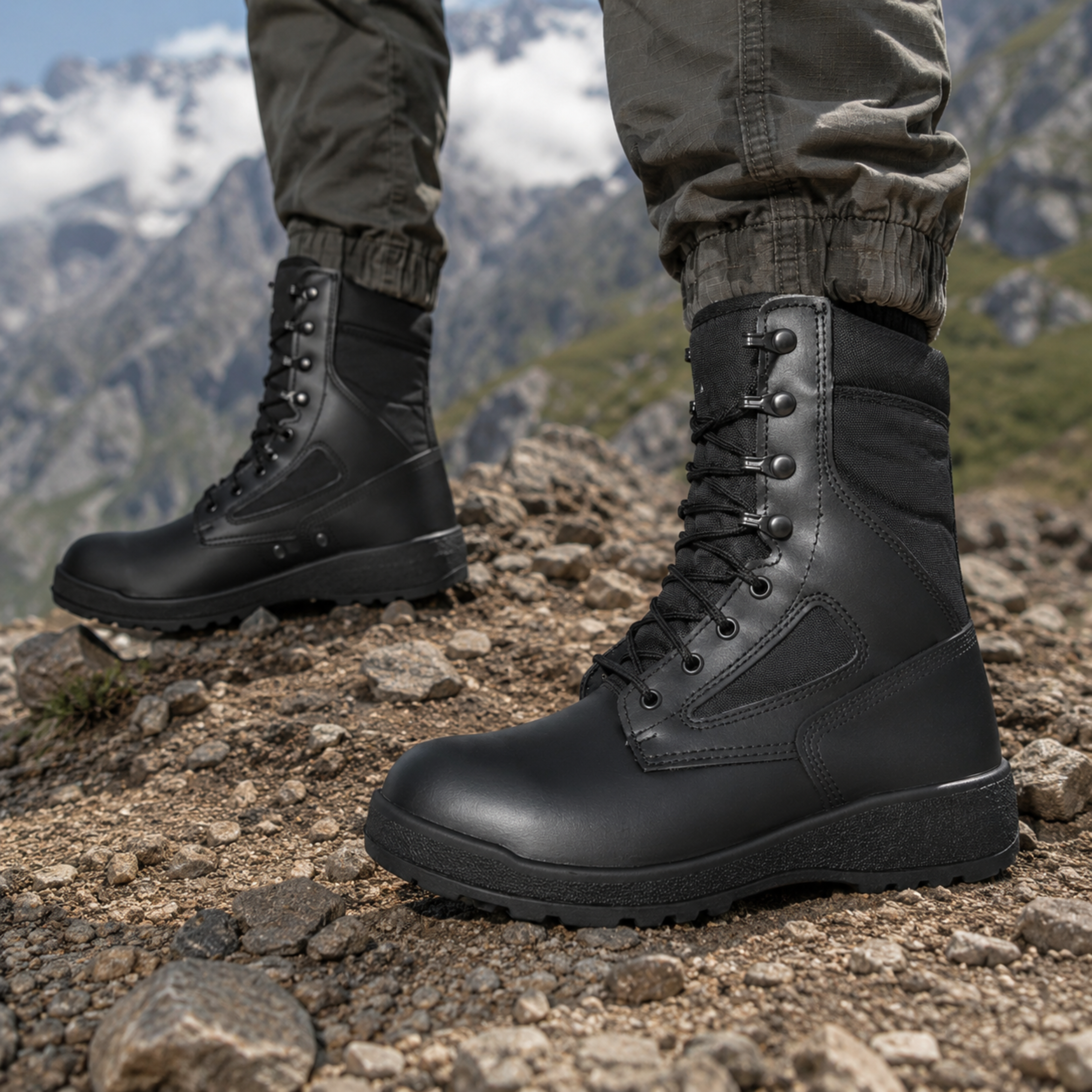 Botas Militares Tácticas Caña Alta Negras | Comandos Tácticos