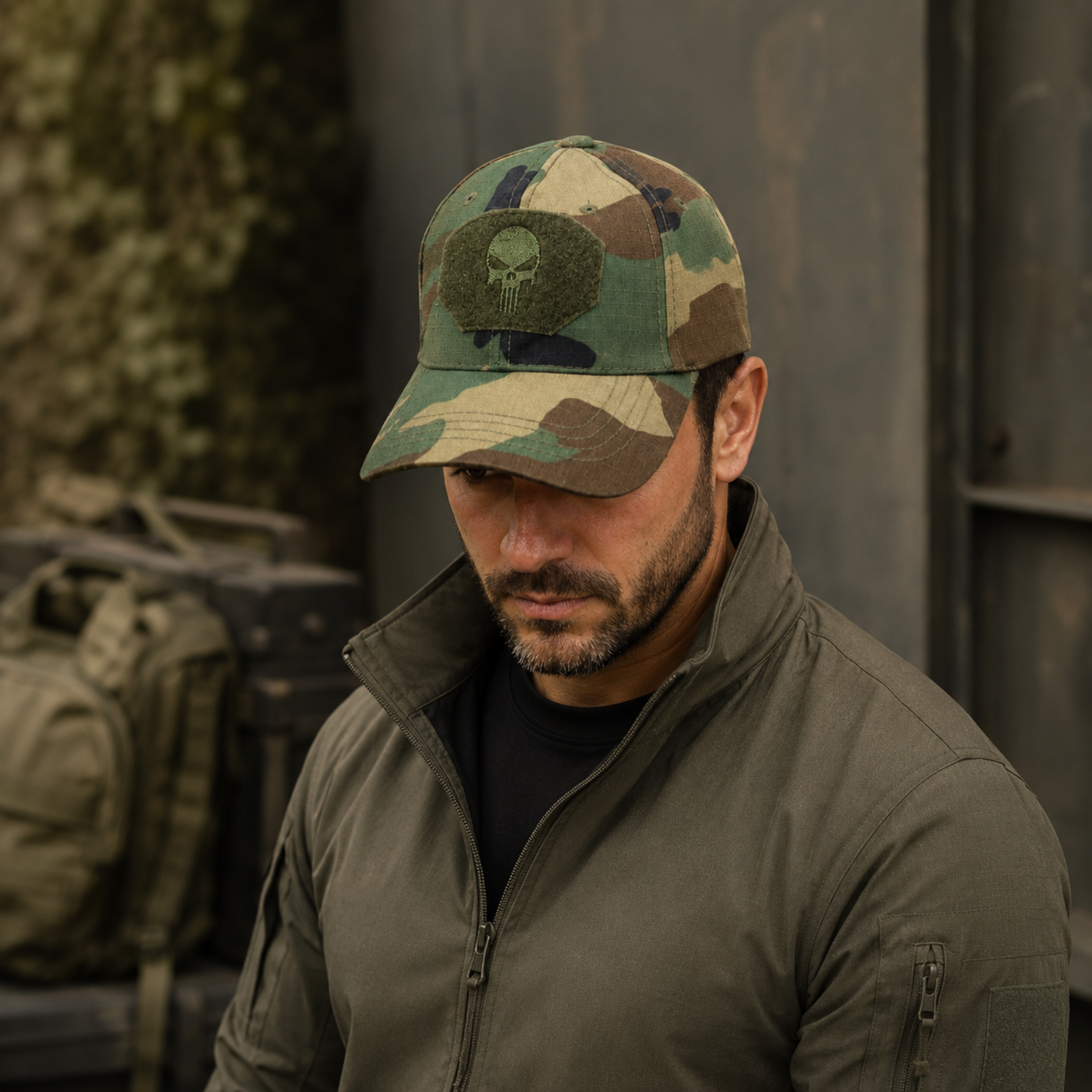 Jockey Táctico Camuflaje Woodland con Velcro | Comandos Tácticos