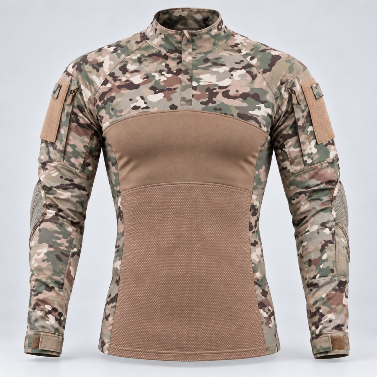 Polera Tactica ESDY Manga Larga — Ripstop, Bolsillos y Ventilacion Outdoor — Multicam