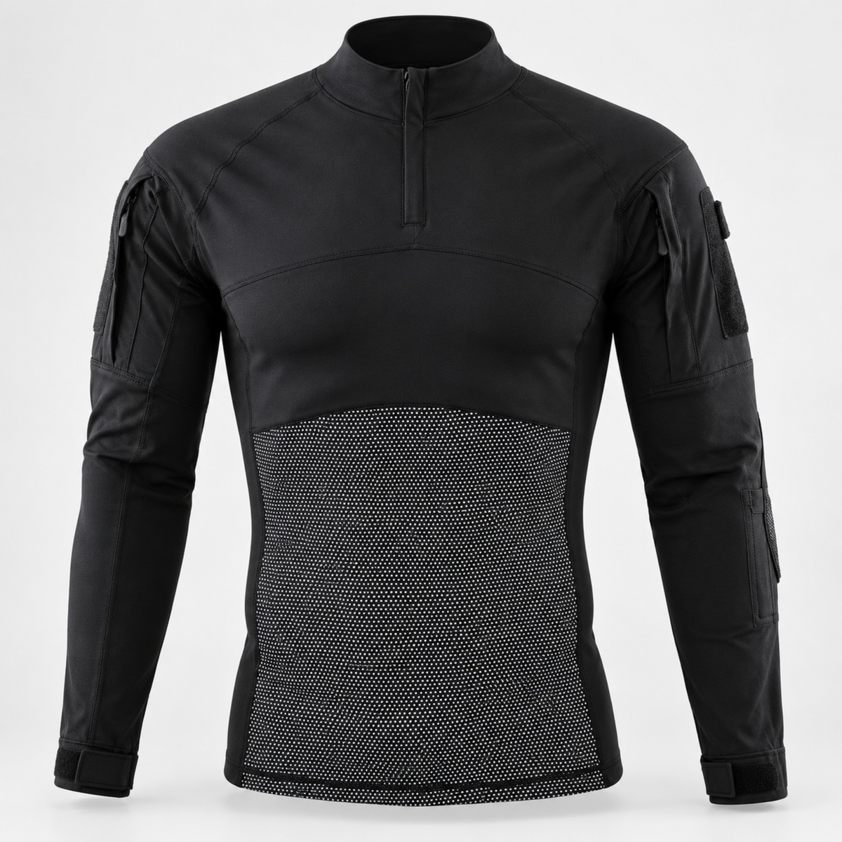 Polera Tactica ESDY Manga Larga — Ripstop, Bolsillos y Ventilacion Outdoor — Negro