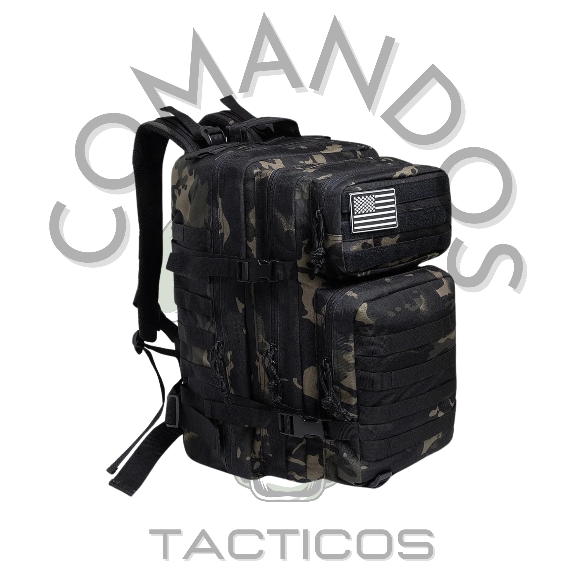 Mochila Táctica Militar 45 Litros - MULTICAM BLACK