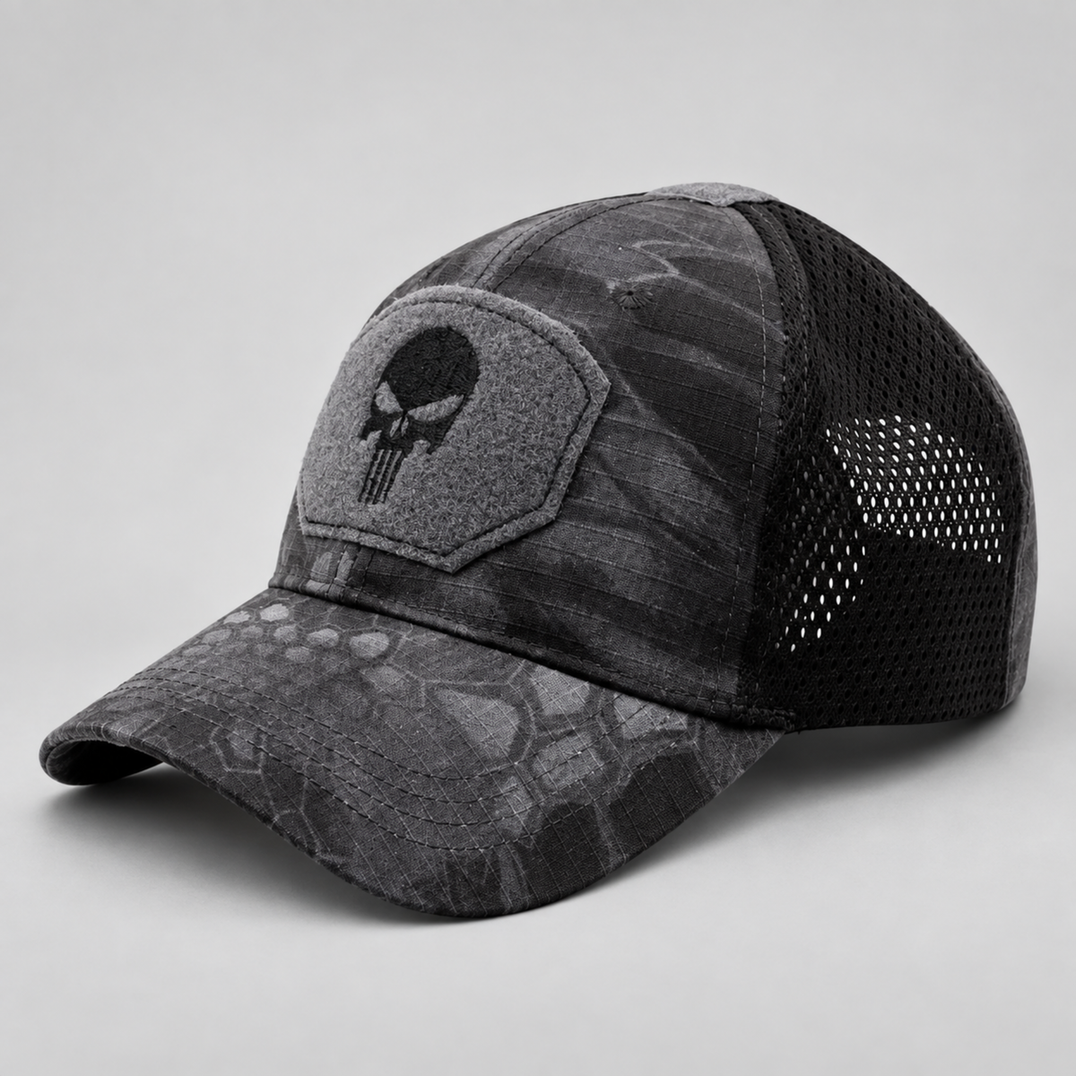 Jockey Táctico Camuflado Gris con Velcro | Comandos Tácticos