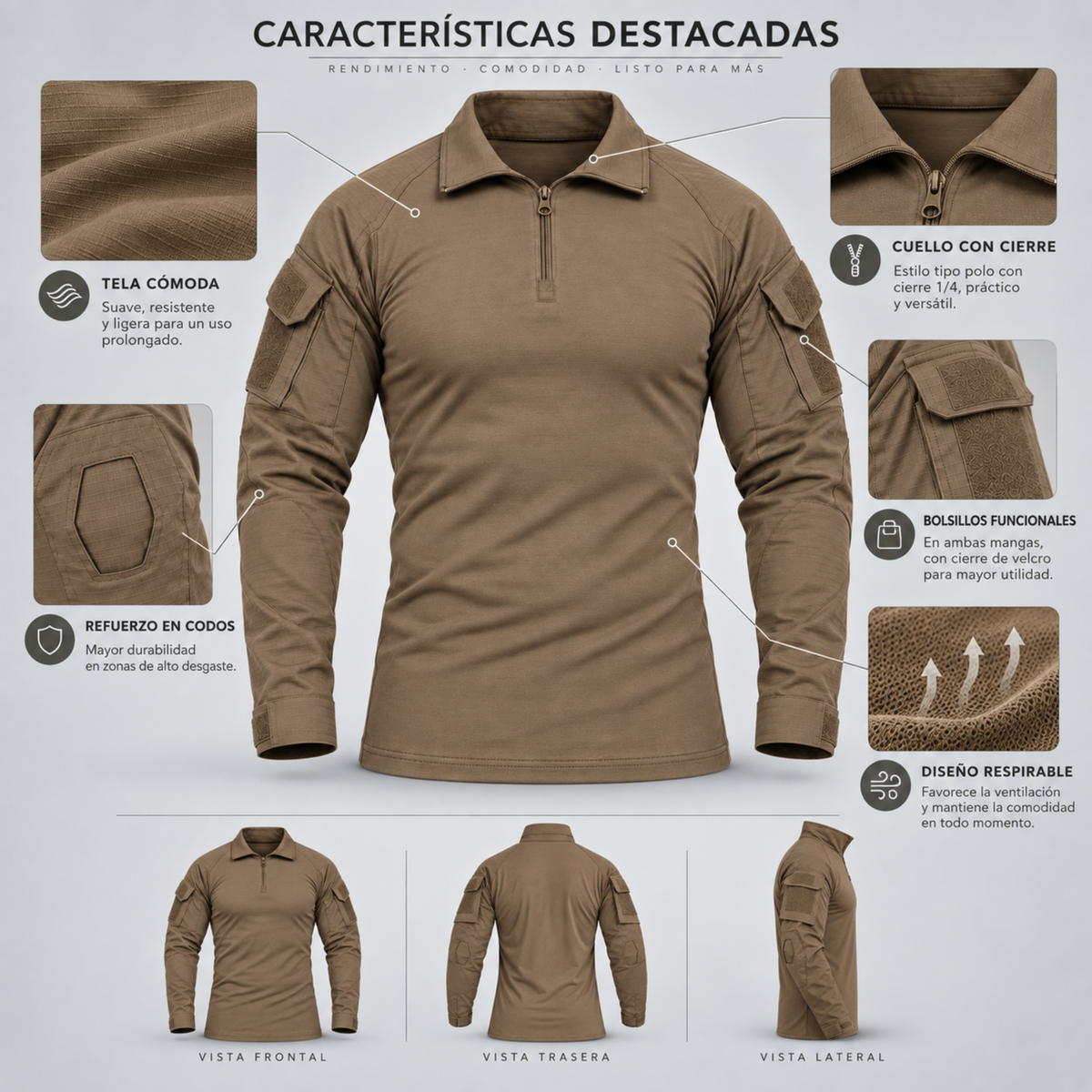 Polera Táctica Combat Esdy Shirt