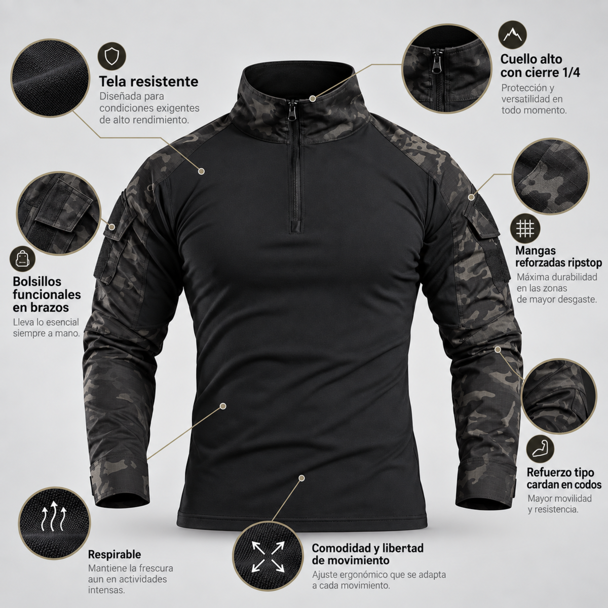 Polera Táctica Combat Esdy Shirt