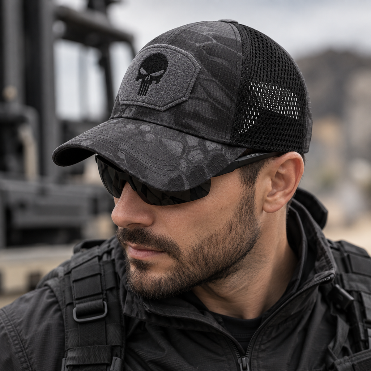 Jockey Táctico Camuflado Gris con Velcro | Comandos Tácticos