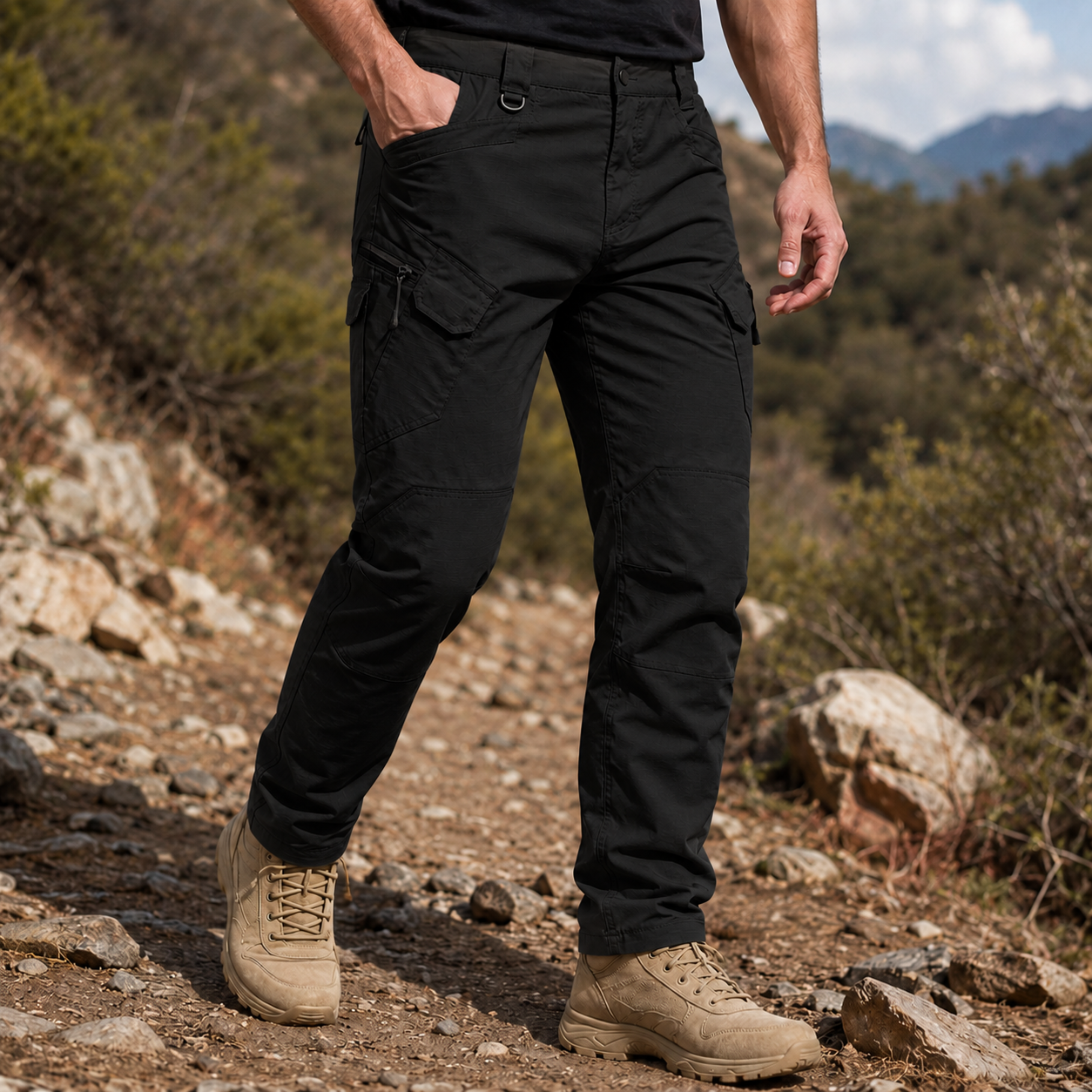 Pantalón Táctico Cargo Negro Ripstop Resistente | Comandos Tácticos