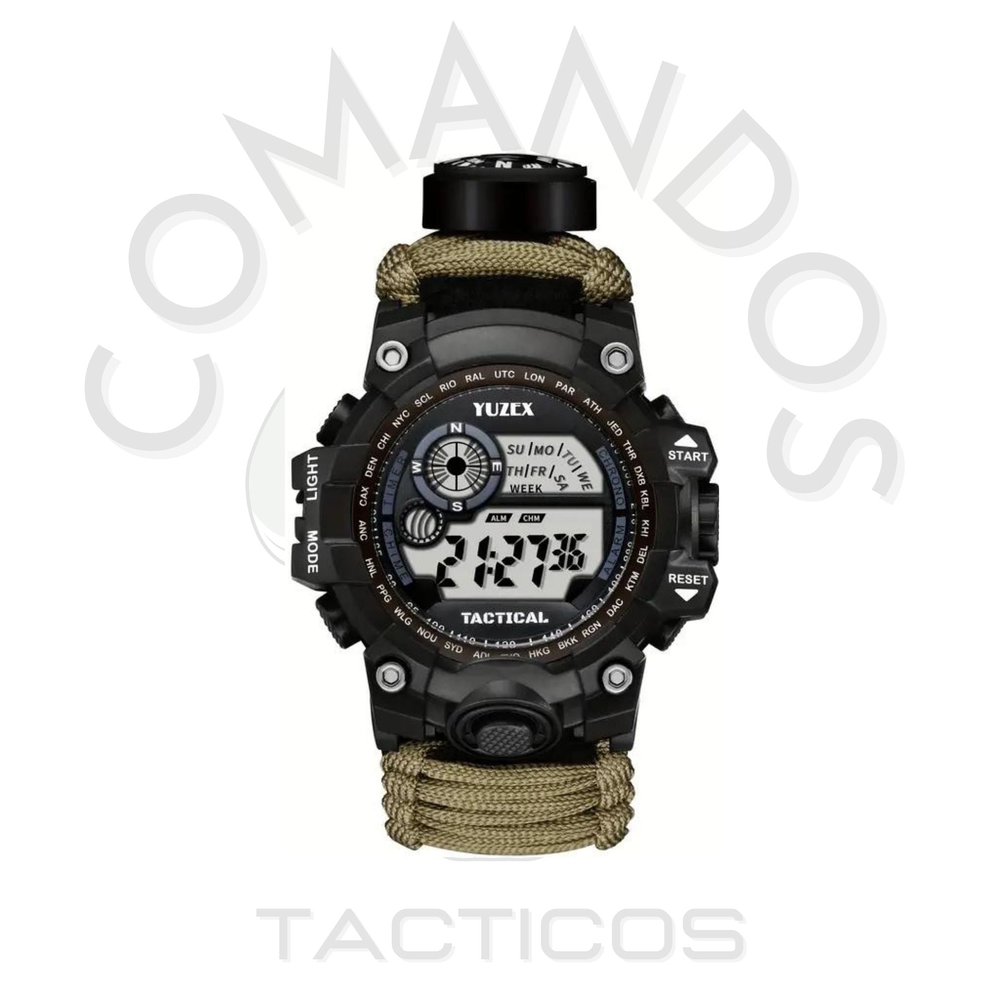 Reloj Táctico Paracord de Supervivencia 6 en 1