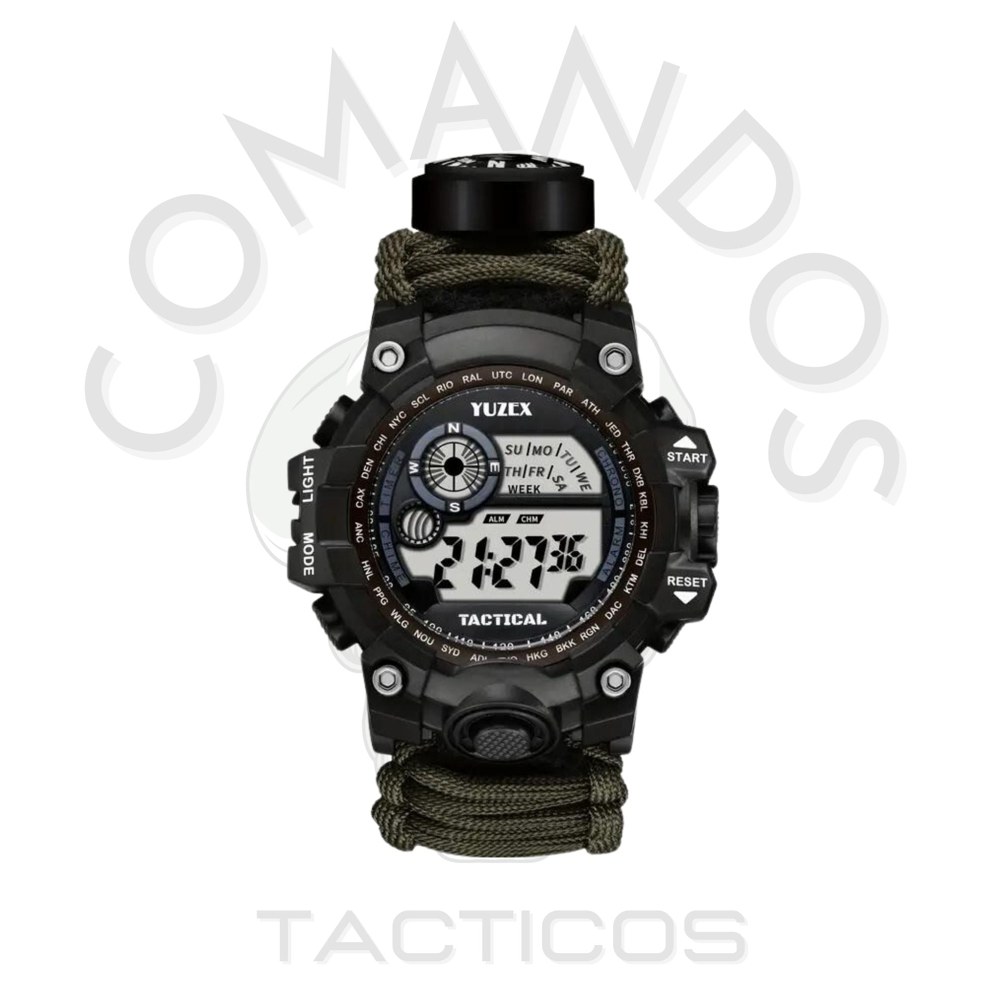 Reloj Táctico Paracord de Supervivencia 6 en 1