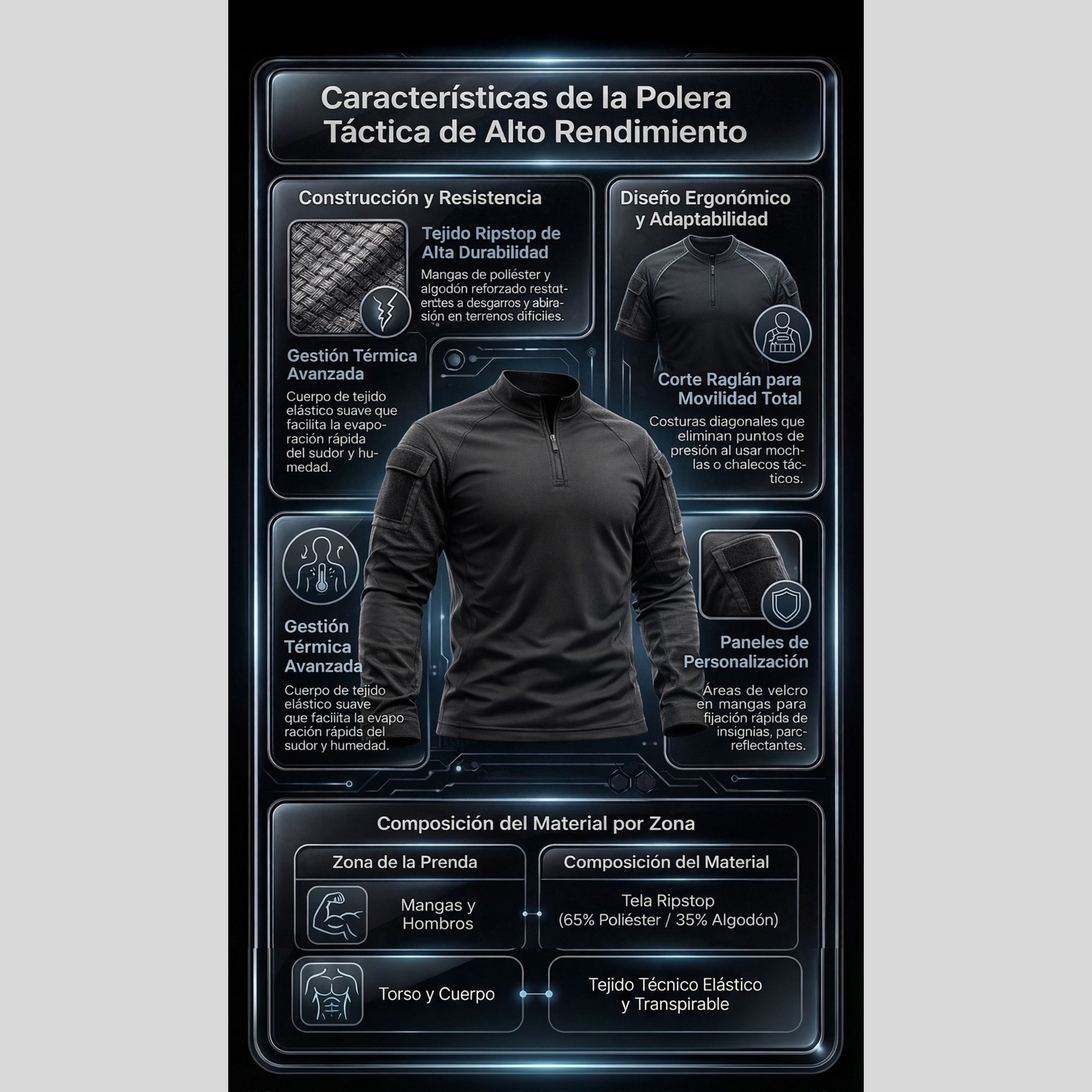 Polera Táctica Combat Esdy Shirt