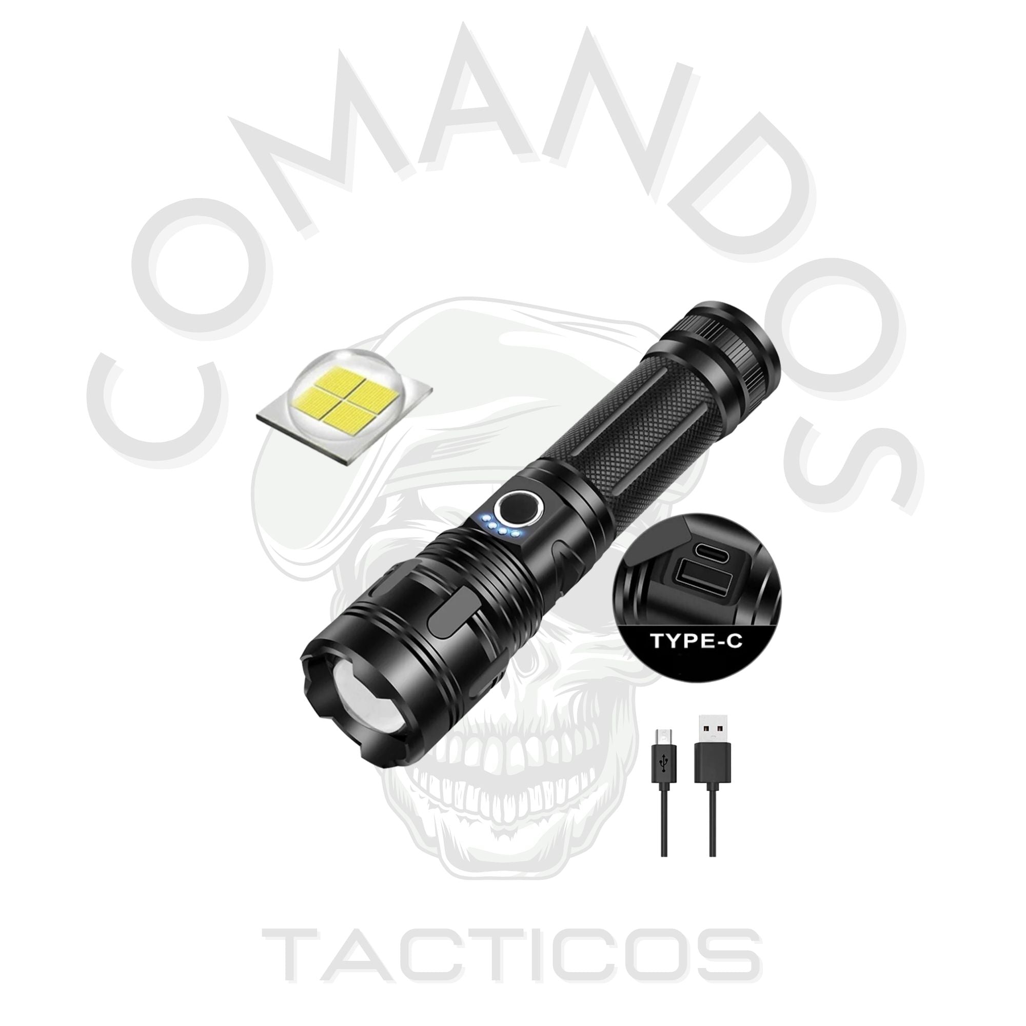 Linterna Táctica Recargable P90 / USB