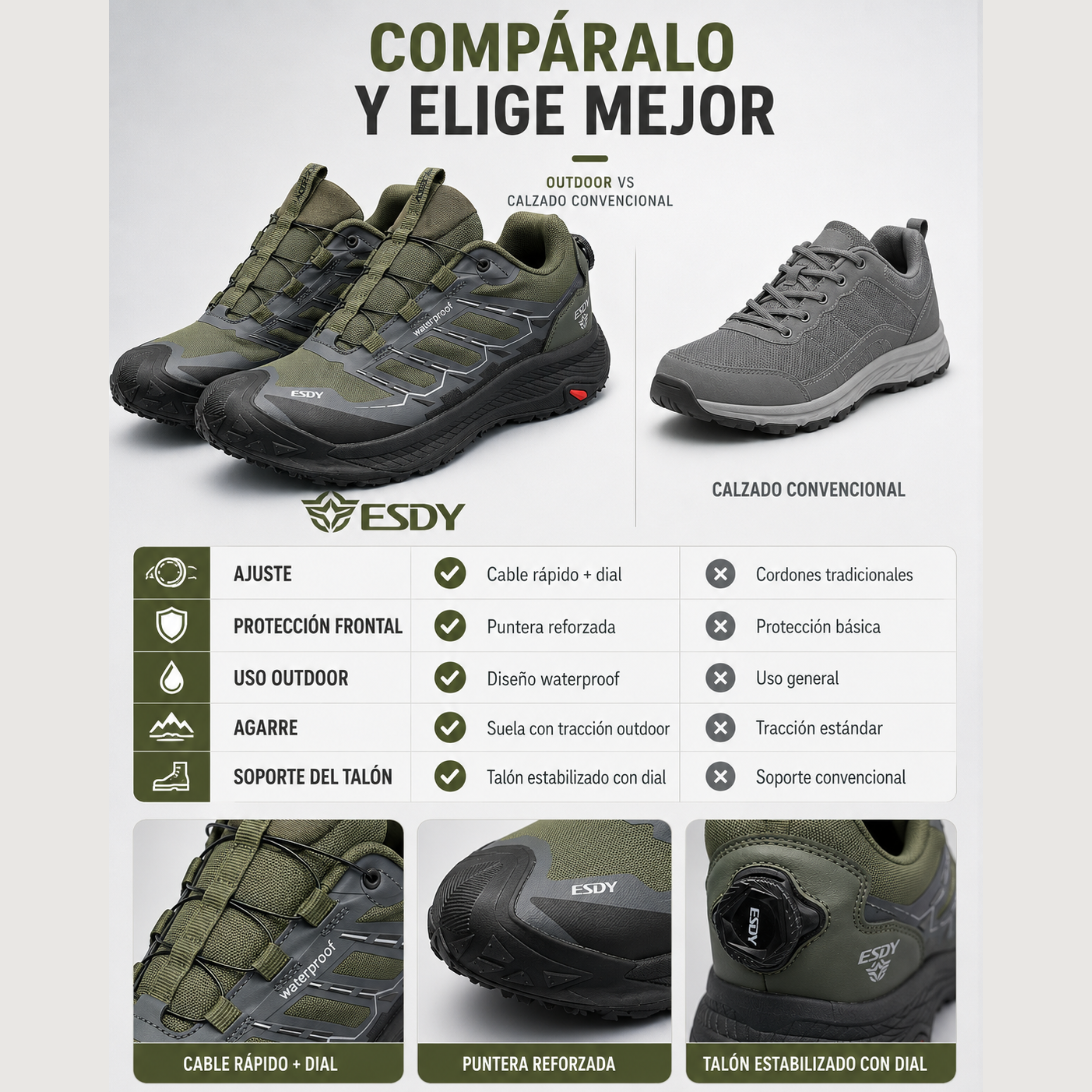 Zapatillas Trekking Impermeables Hombre | ESDY