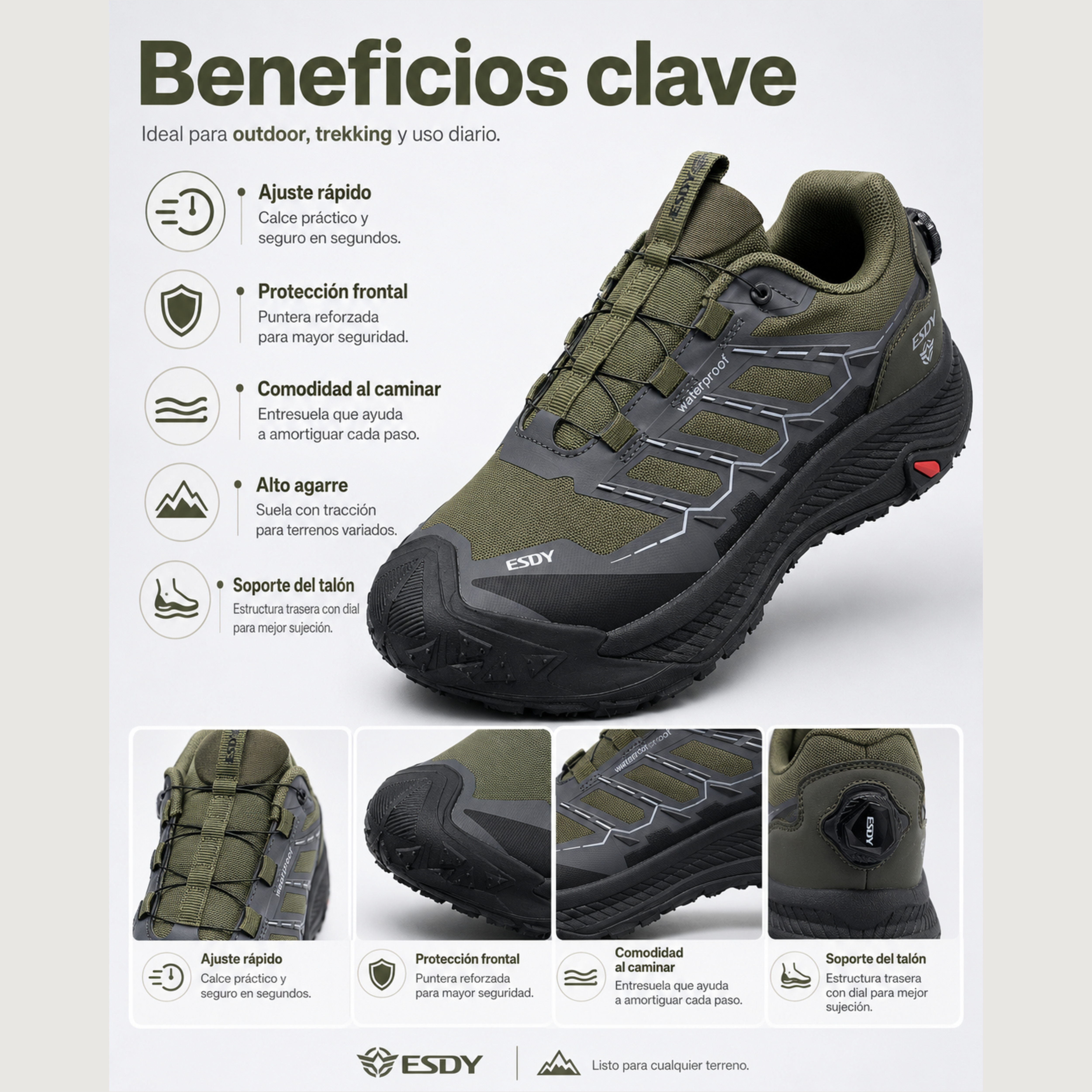 Zapatillas Trekking Impermeables Hombre | ESDY