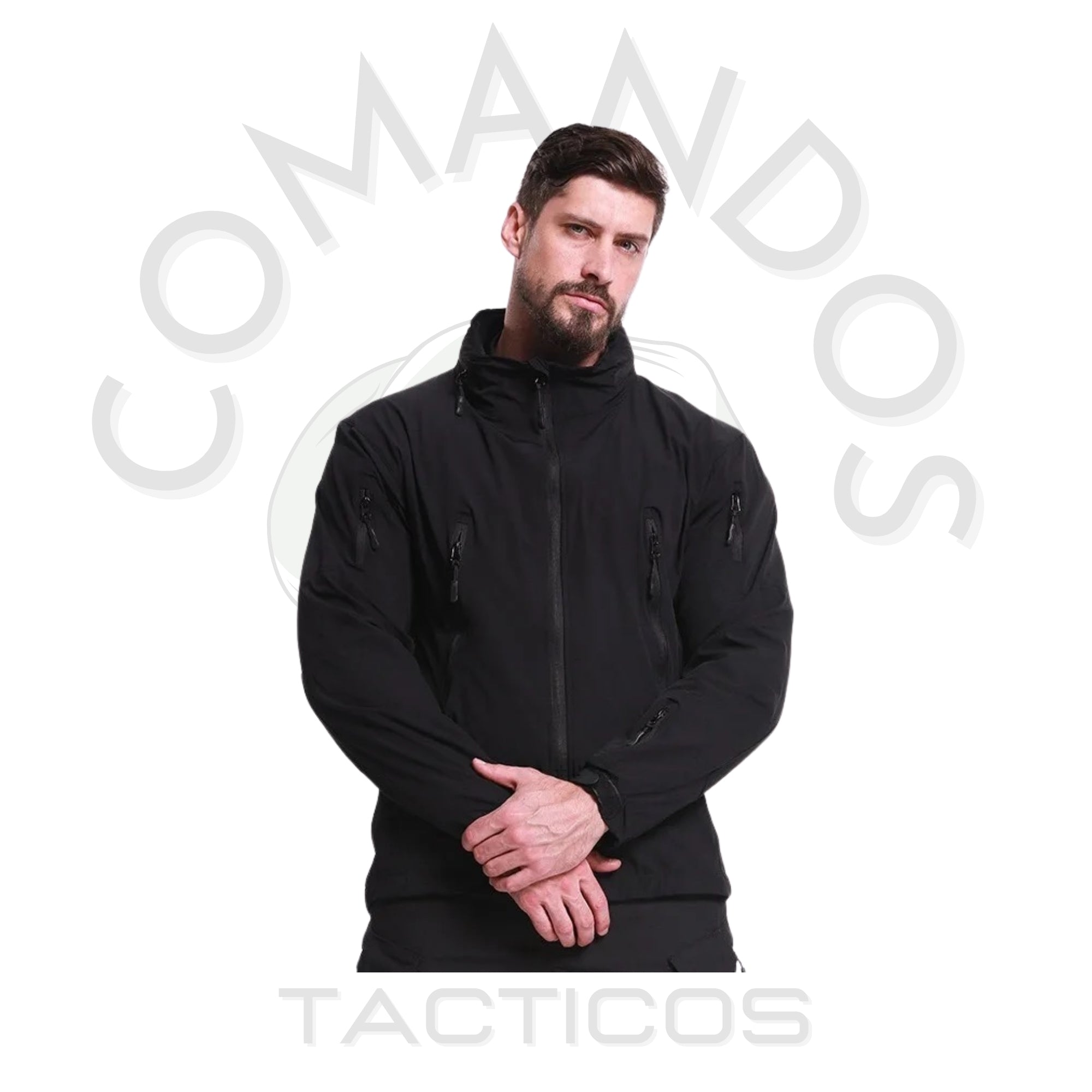 Cortaviento Táctico Impermeable ESDY - Negro