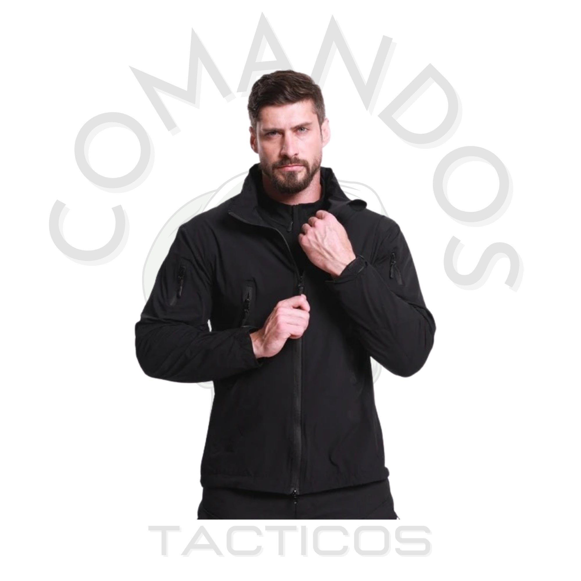 Cortaviento Táctico Impermeable ESDY - Negro
