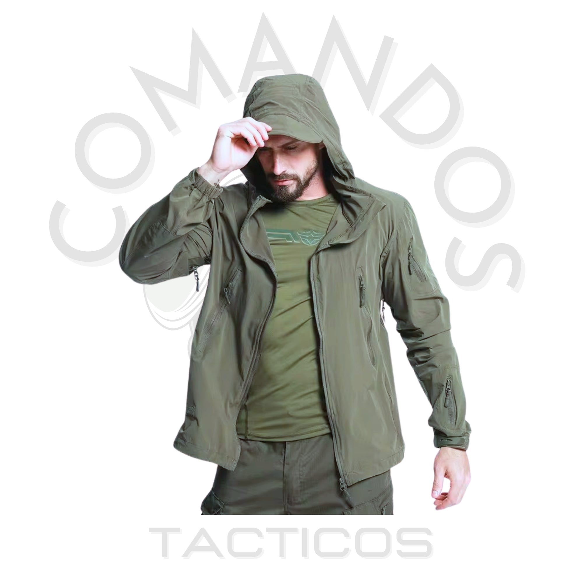 Cortaviento Táctico Impermeable ESDY - Verde