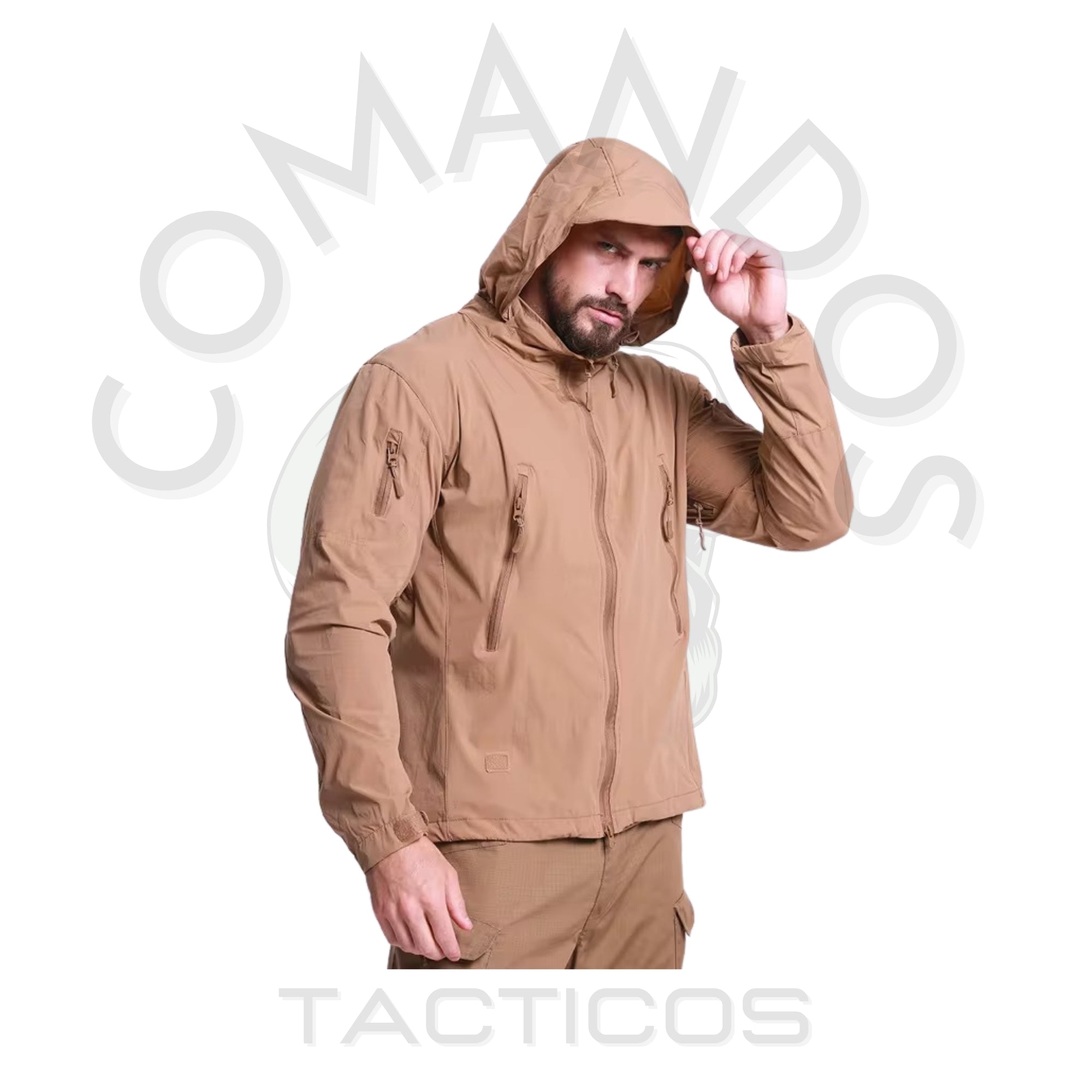 Cortaviento Táctico Impermeable ESDY - Café