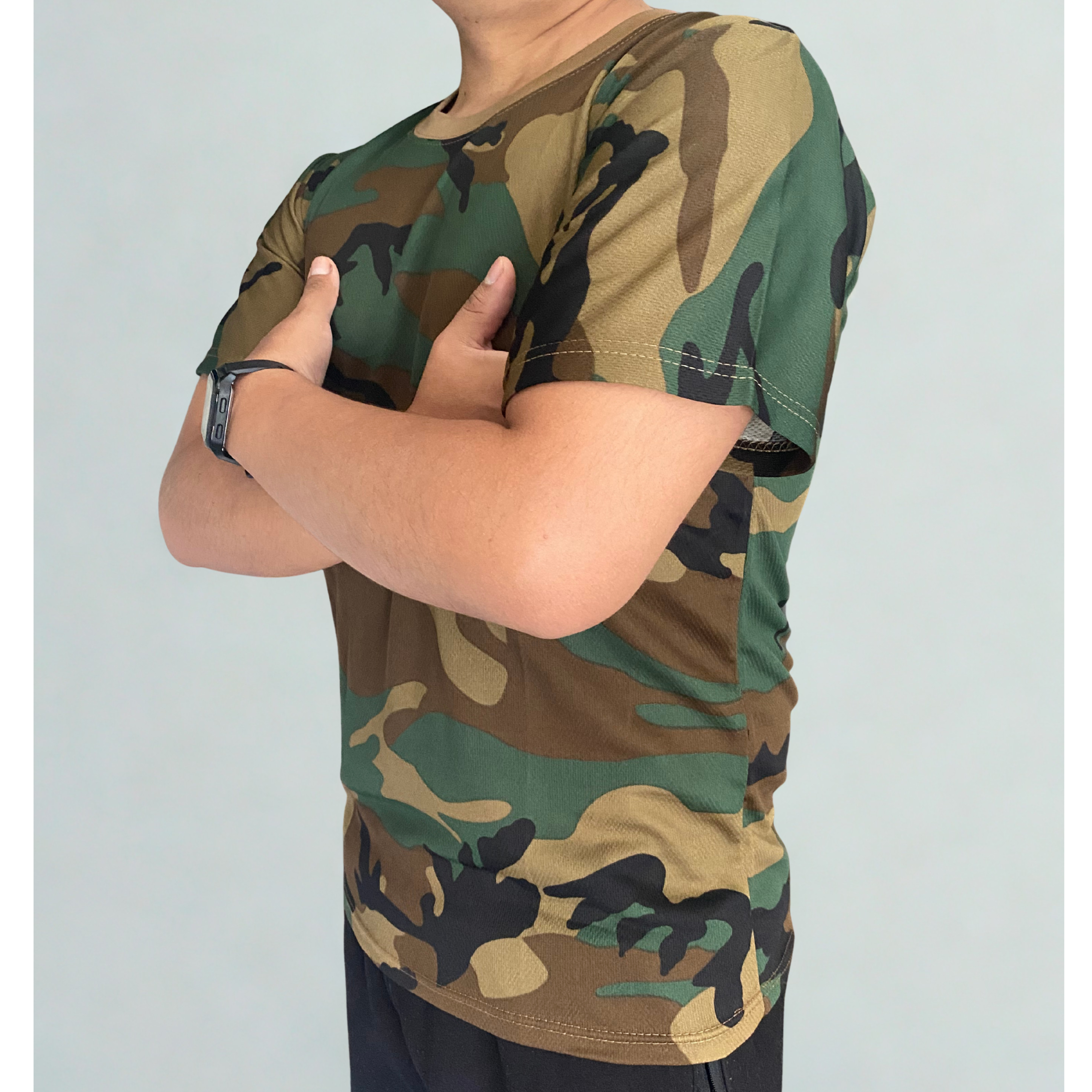 POLERA TÁCTICA DRY FIT - WOODLAND CAMO