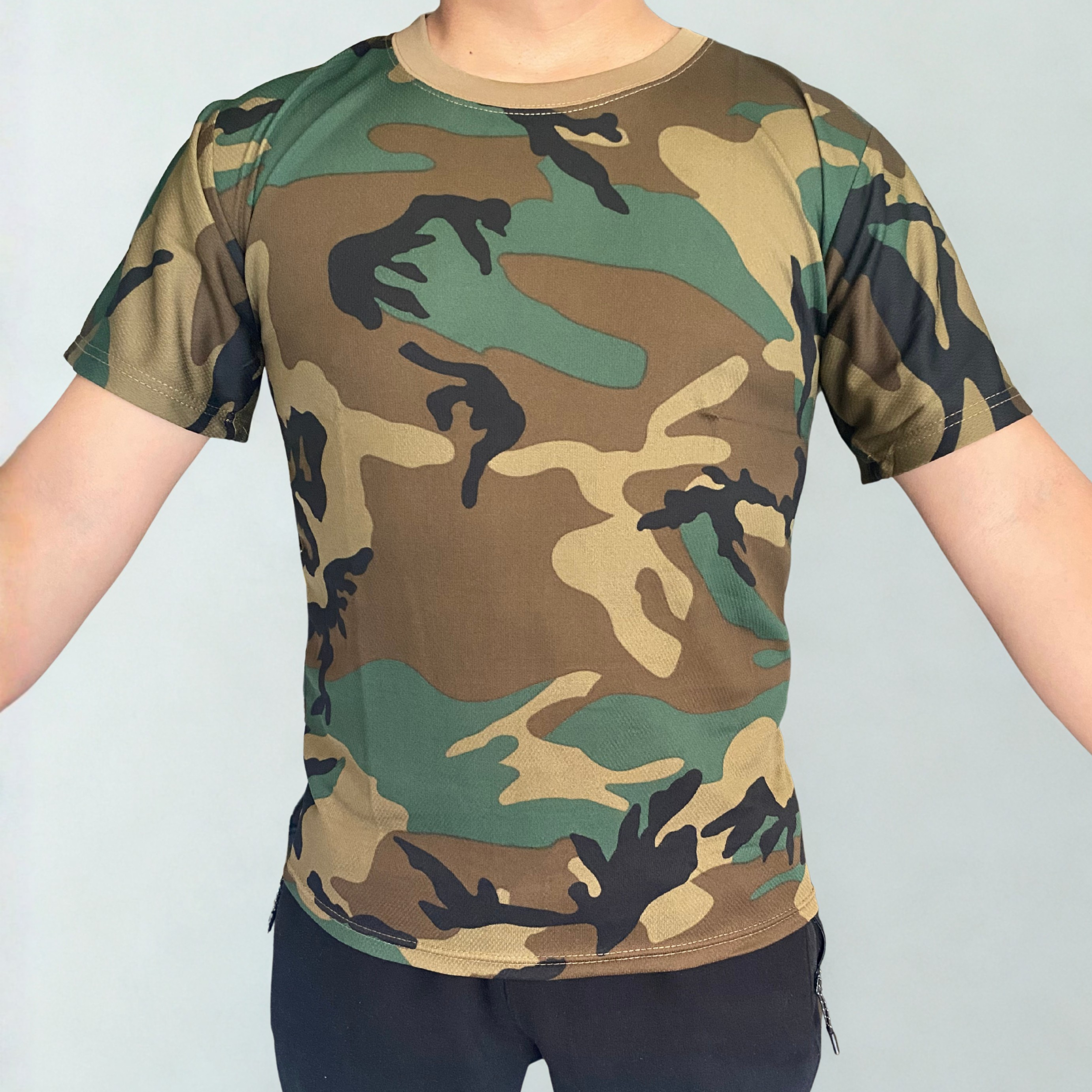POLERA TÁCTICA DRY FIT - WOODLAND CAMO