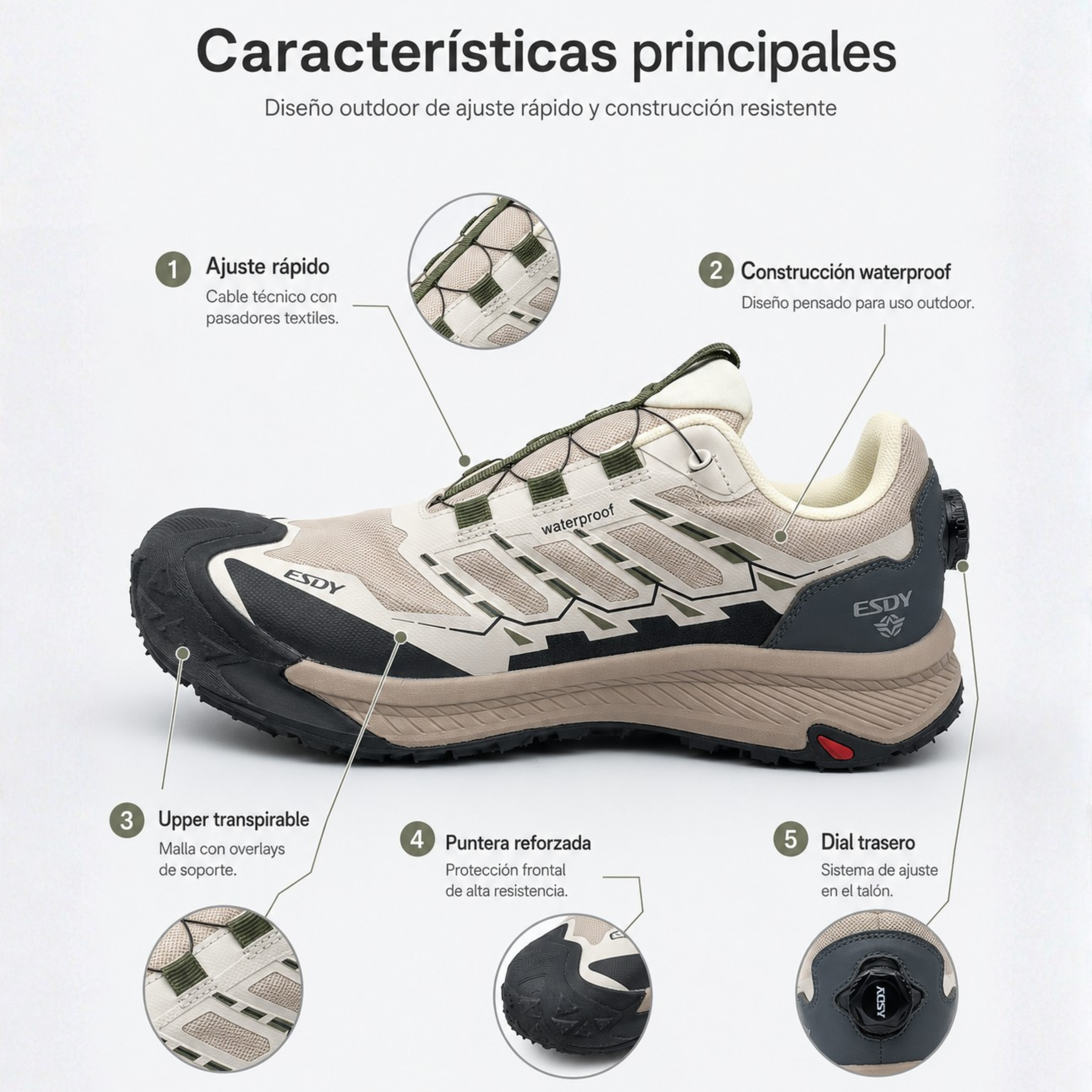 Zapatillas Trekking Impermeables Hombre | ESDY