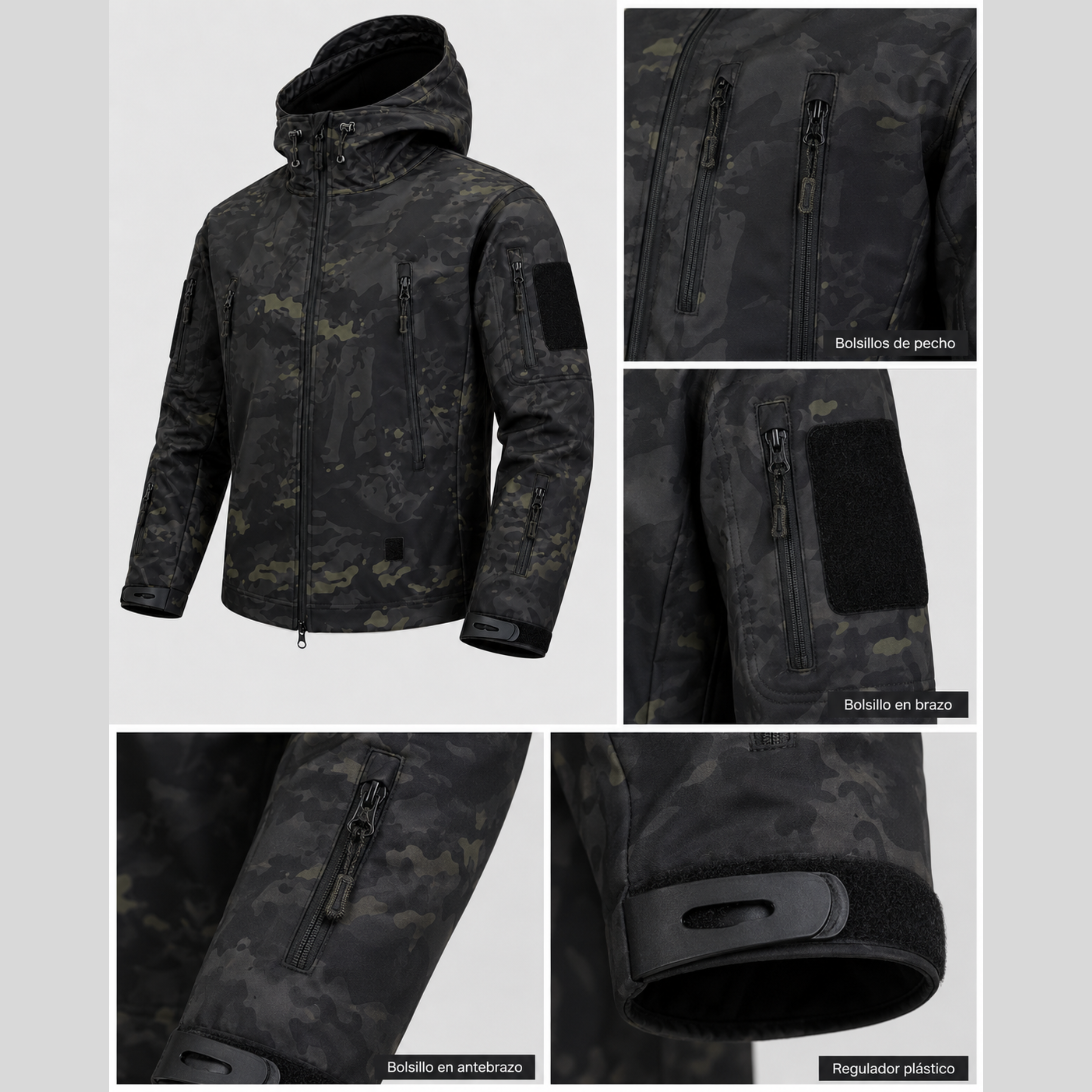 Chaqueta Táctica Militar Softshell Impermeable – Resistente y Funcional
