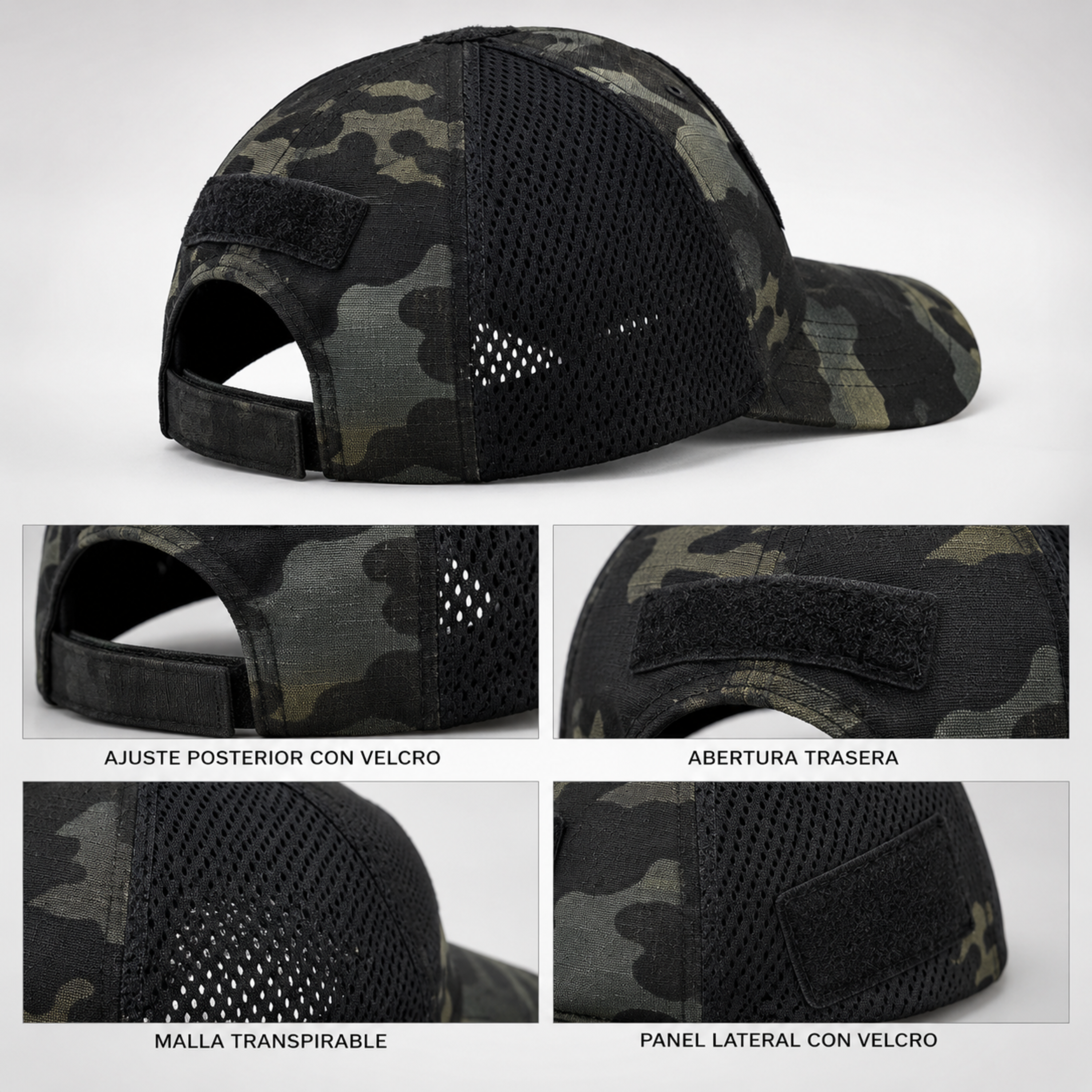 Jockey Táctico Multicam Black con Velcro | Comandos Tácticos