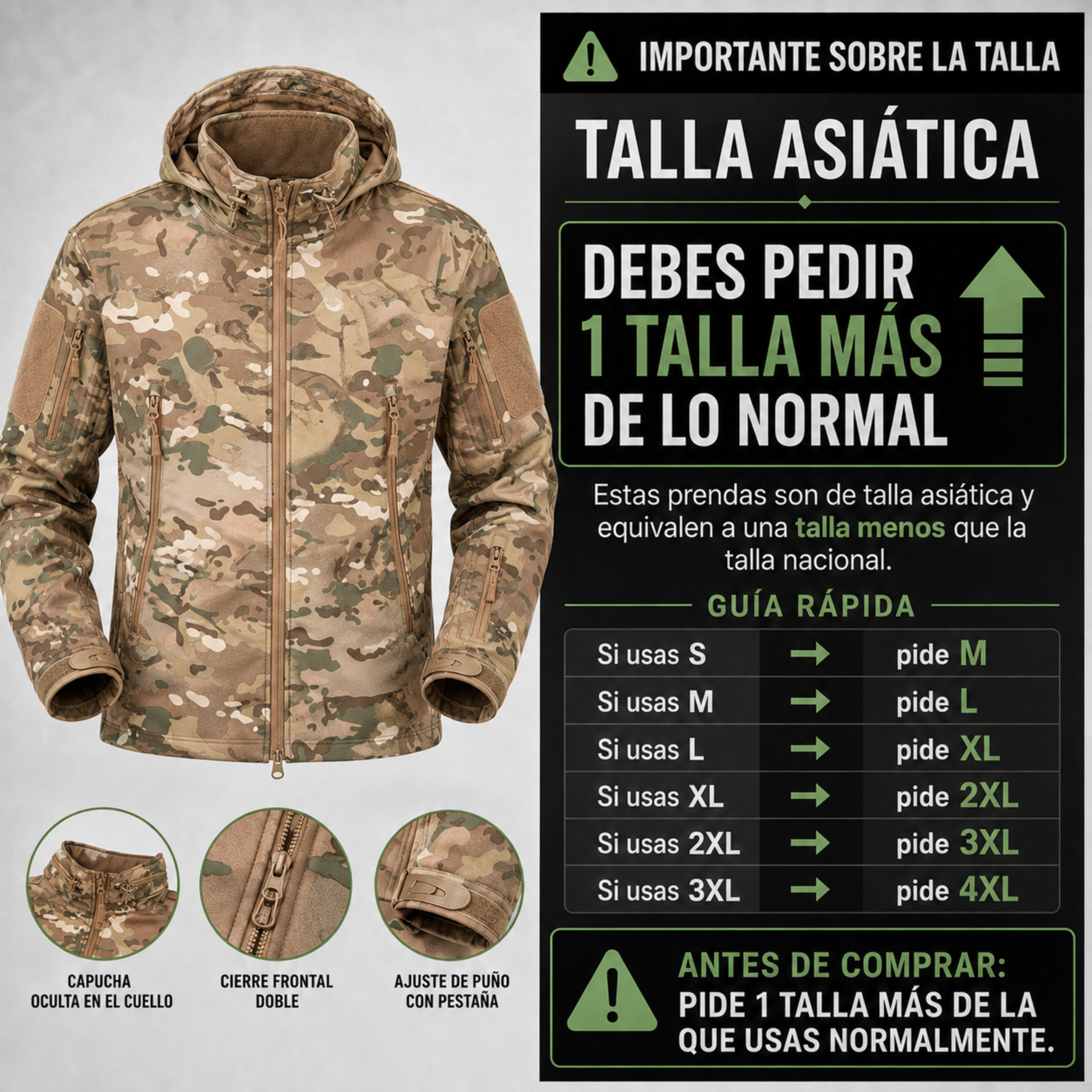 Chaqueta Táctica Militar Softshell Impermeable – Resistente y Funcional