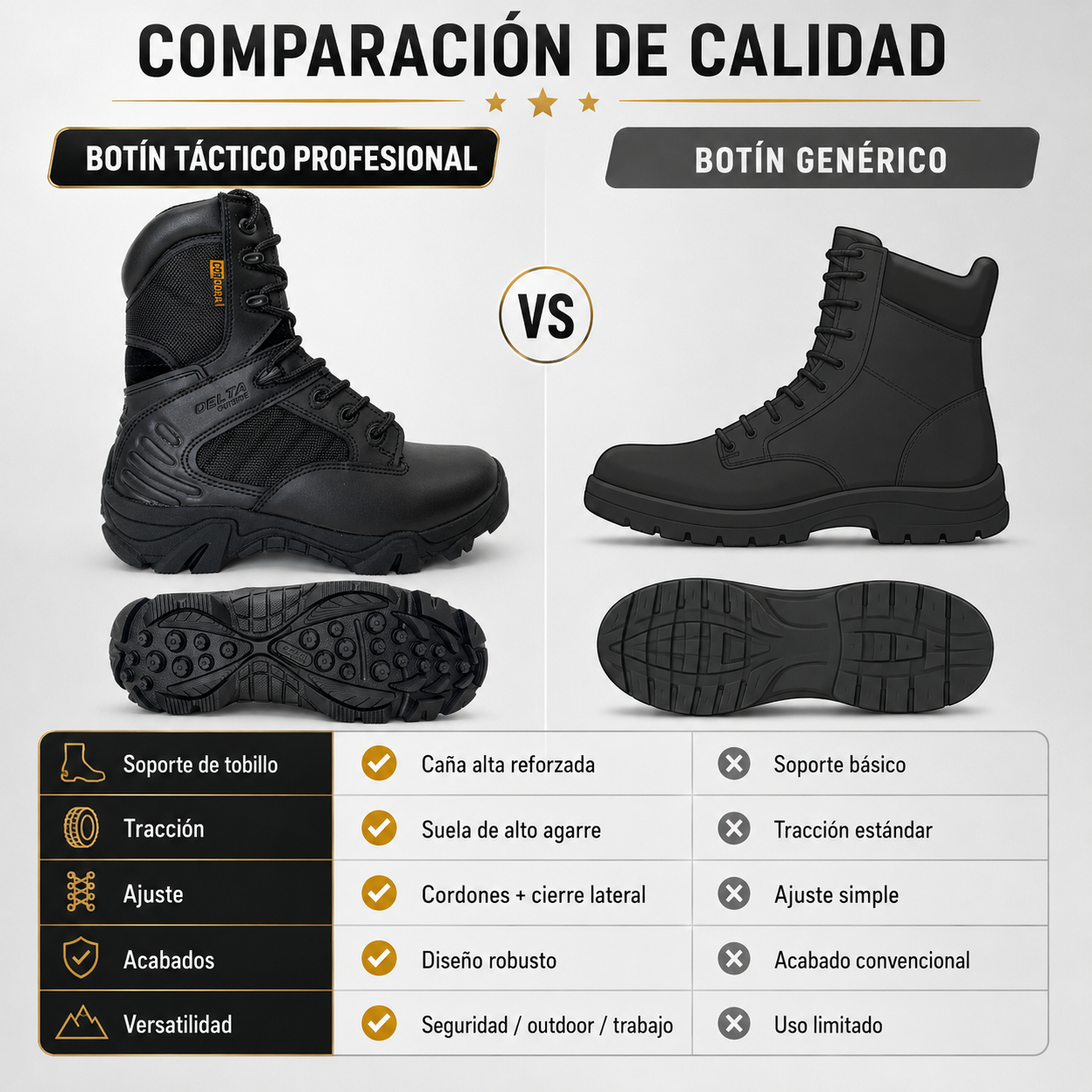 Botas Tácticas Outdoor Modelo Delta
