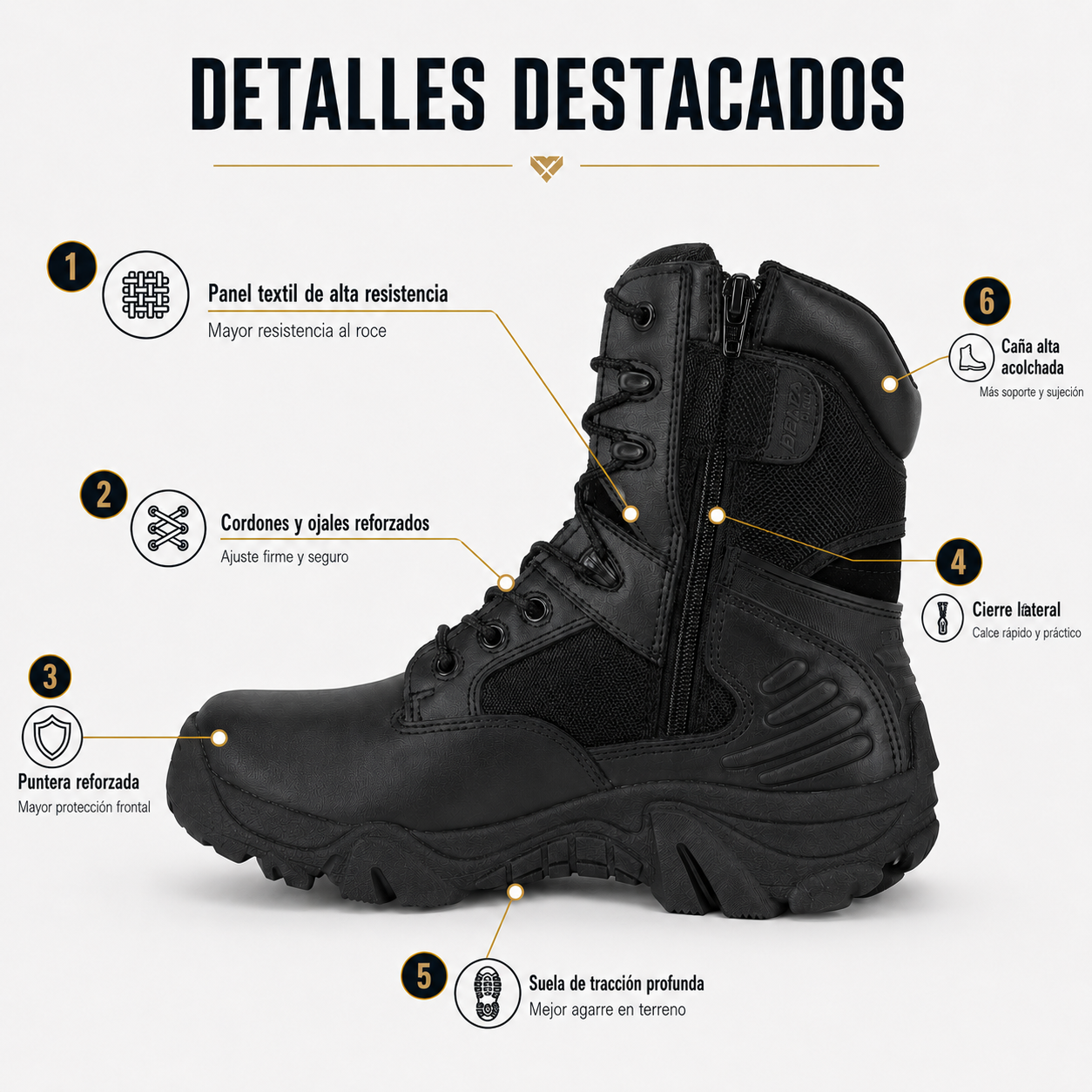 Botas Tácticas Outdoor Modelo Delta